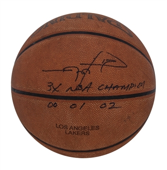Rick Fox Game Used & Signed Los Angeles Lakers Spalding Basketball (Fox LOA)